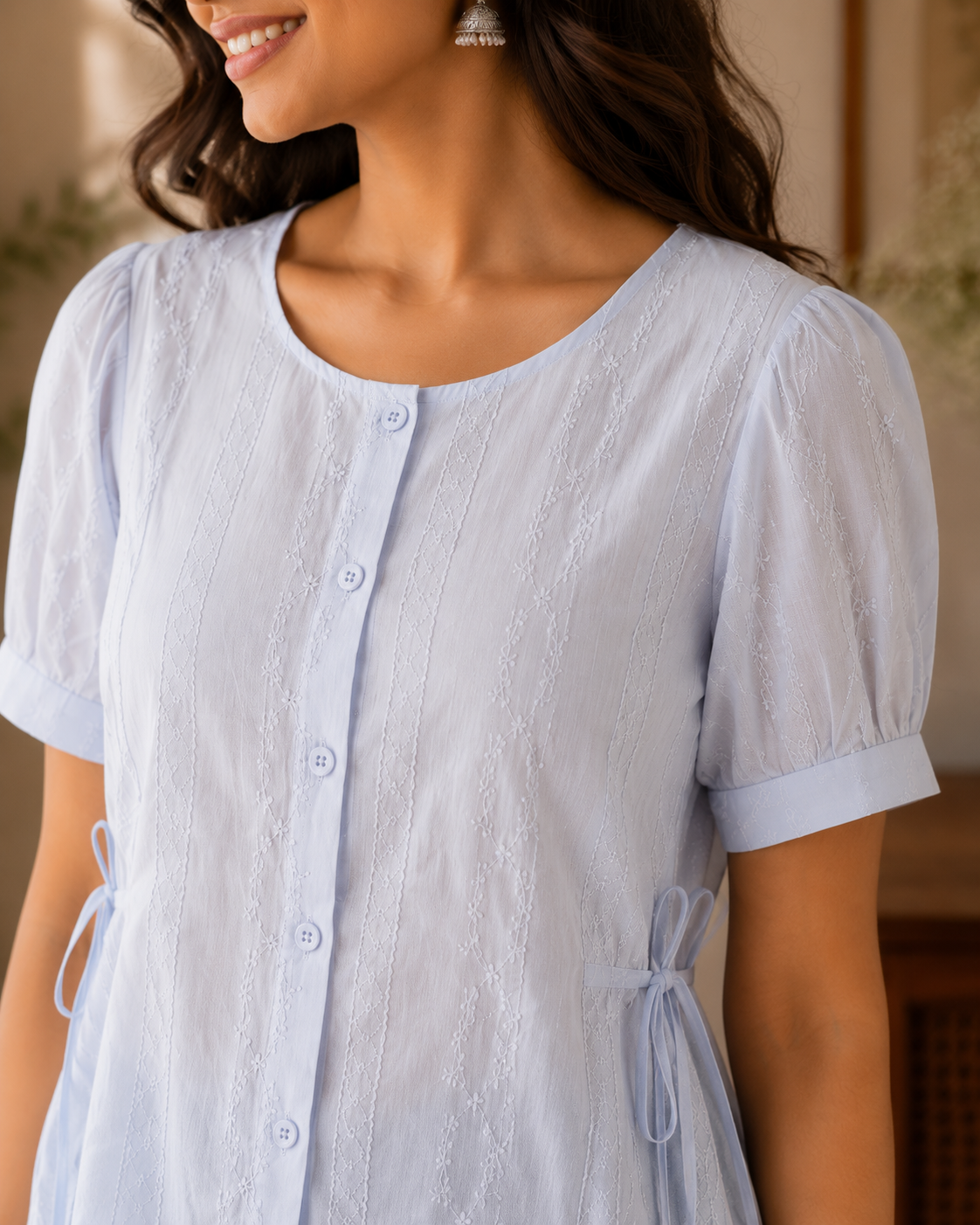 Skyblue Round Neck Shirt