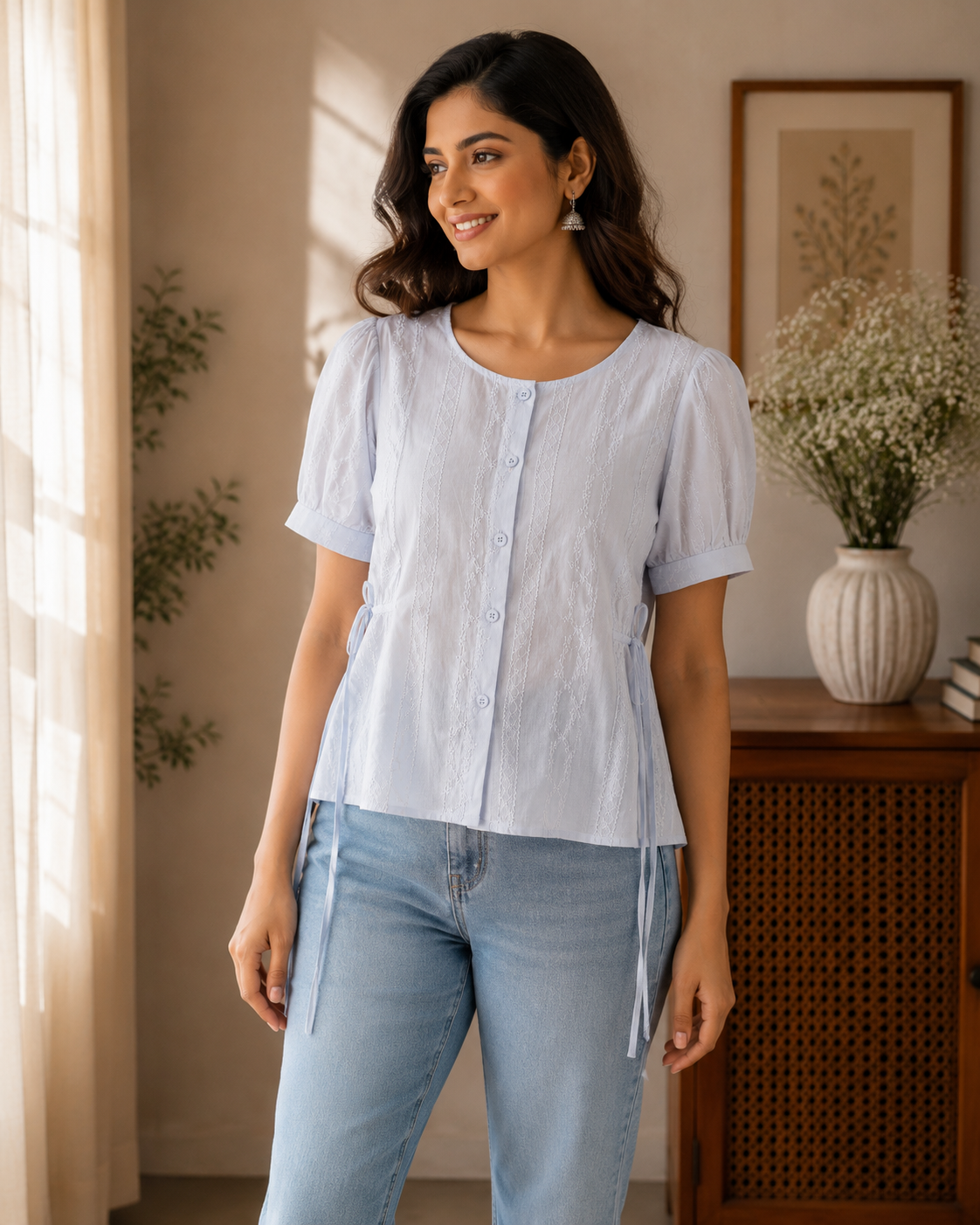 Skyblue Round Neck Shirt