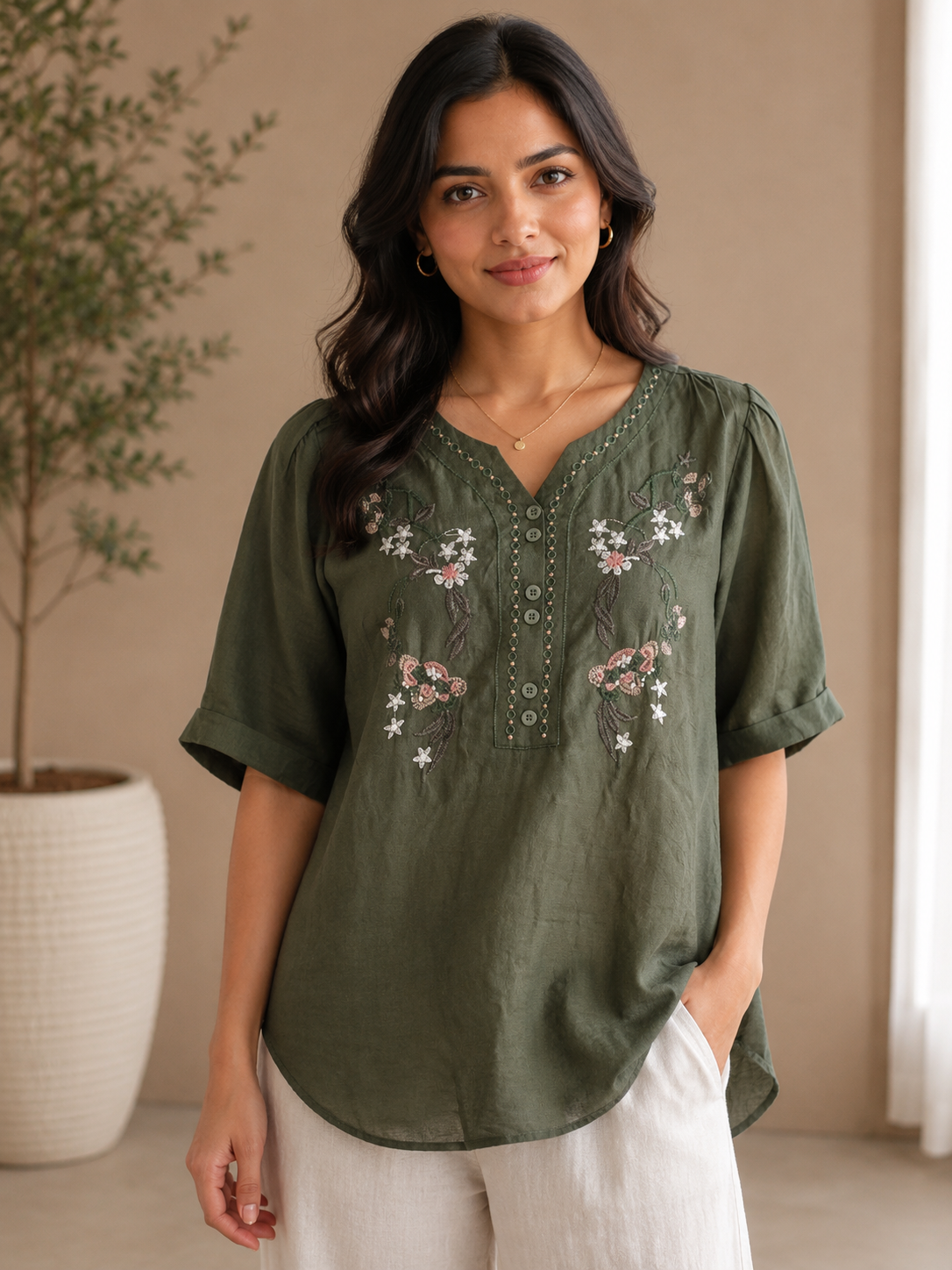 Raw Mango Embroidery Top