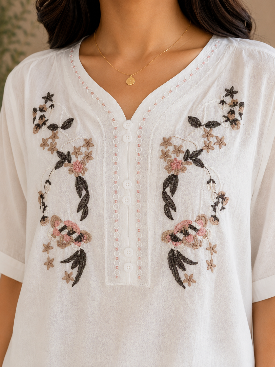 White Embroidery Top