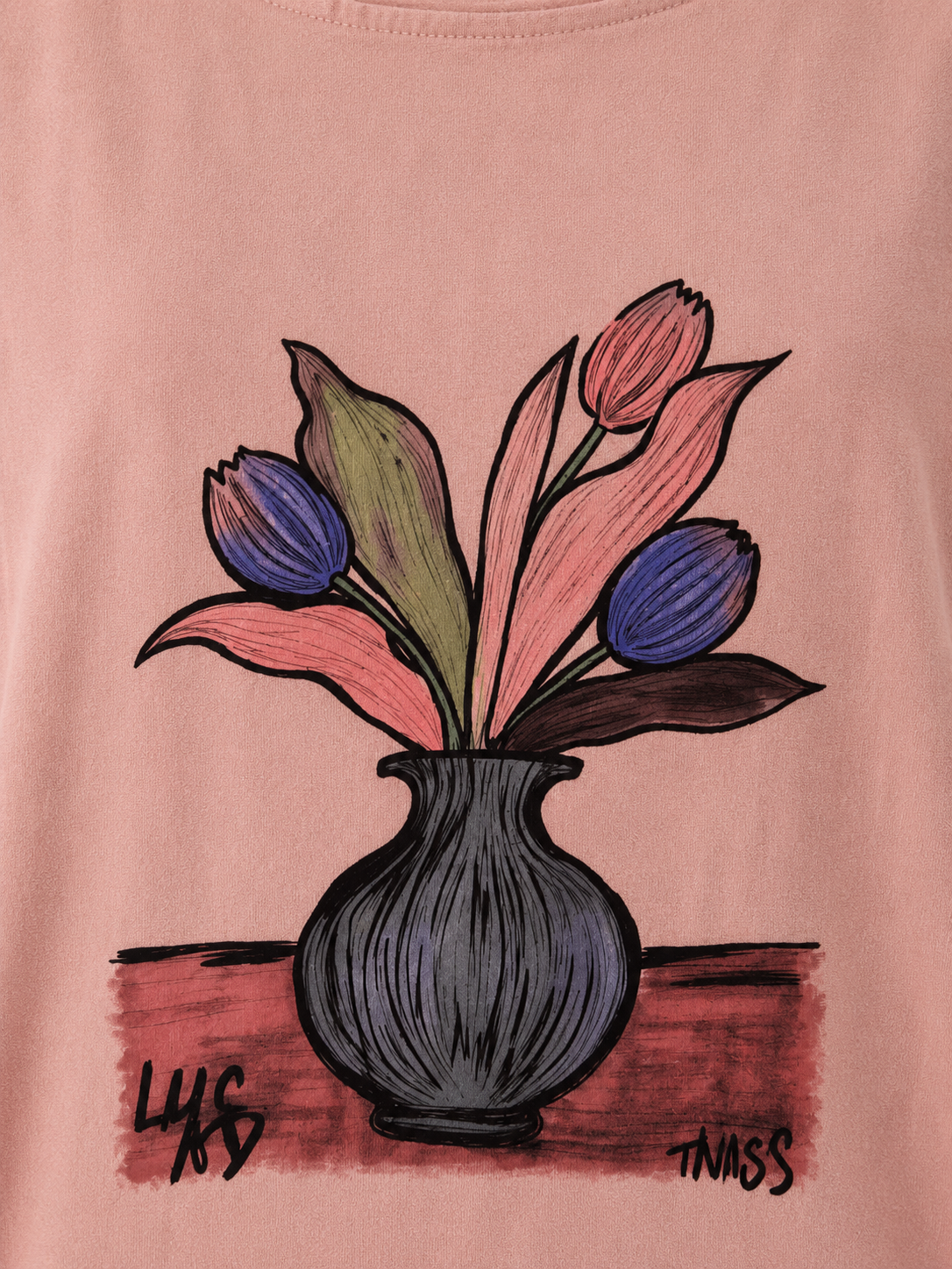 Choco Brown Printed Round Neck Top