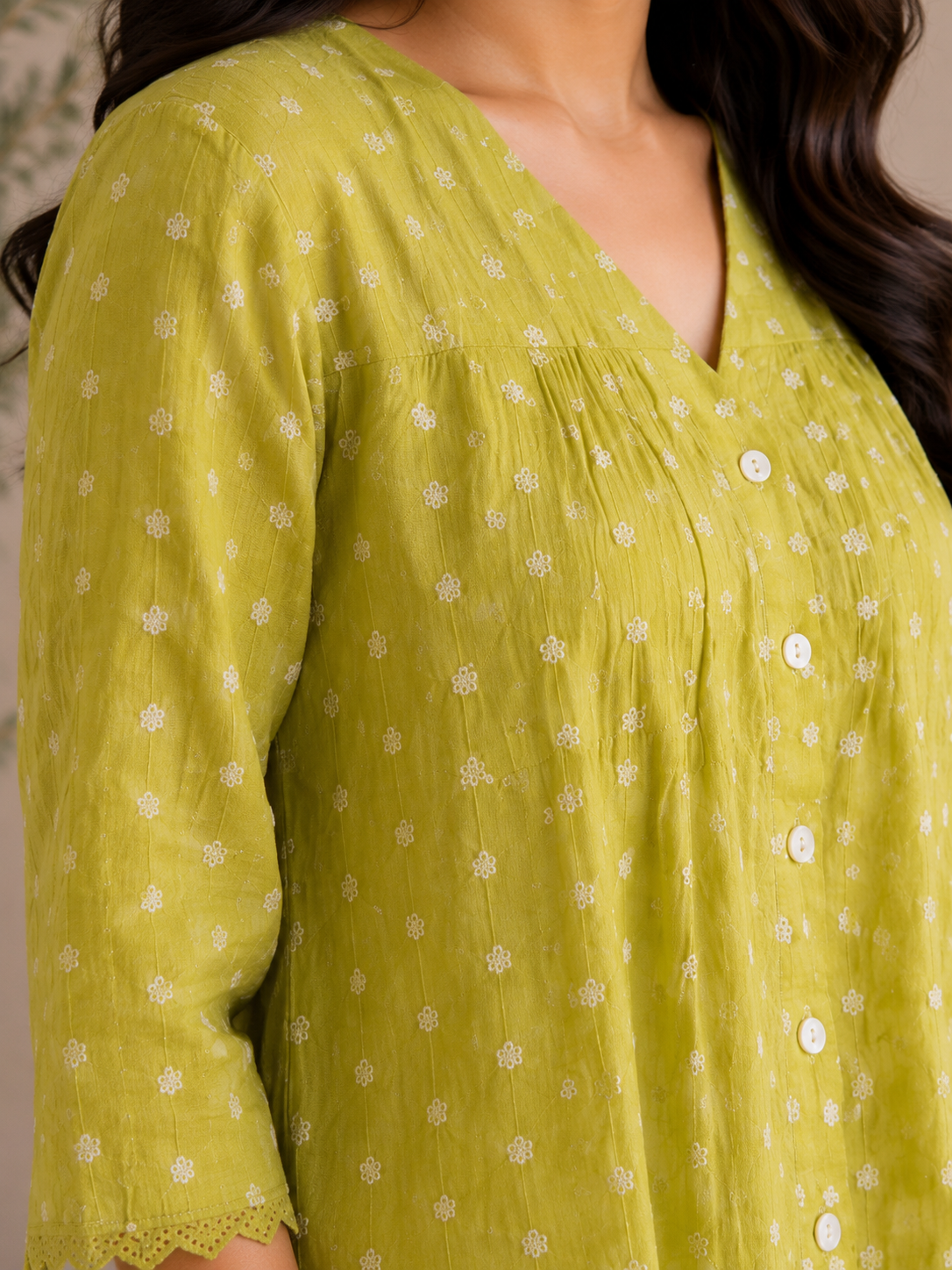Pista Green V Neck Shirt