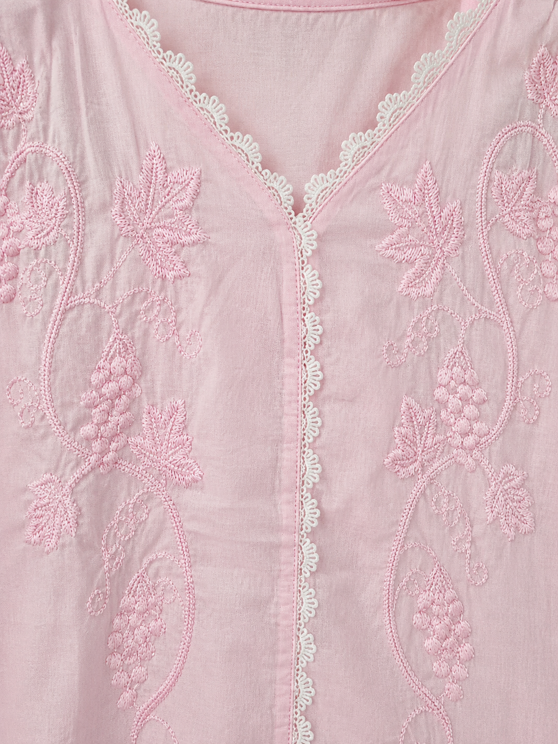 Blush Pink Flower Embroidery Top