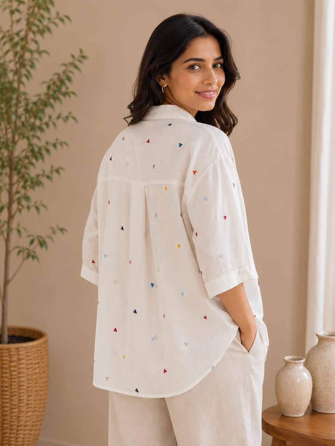 White Heart Linen Shirt