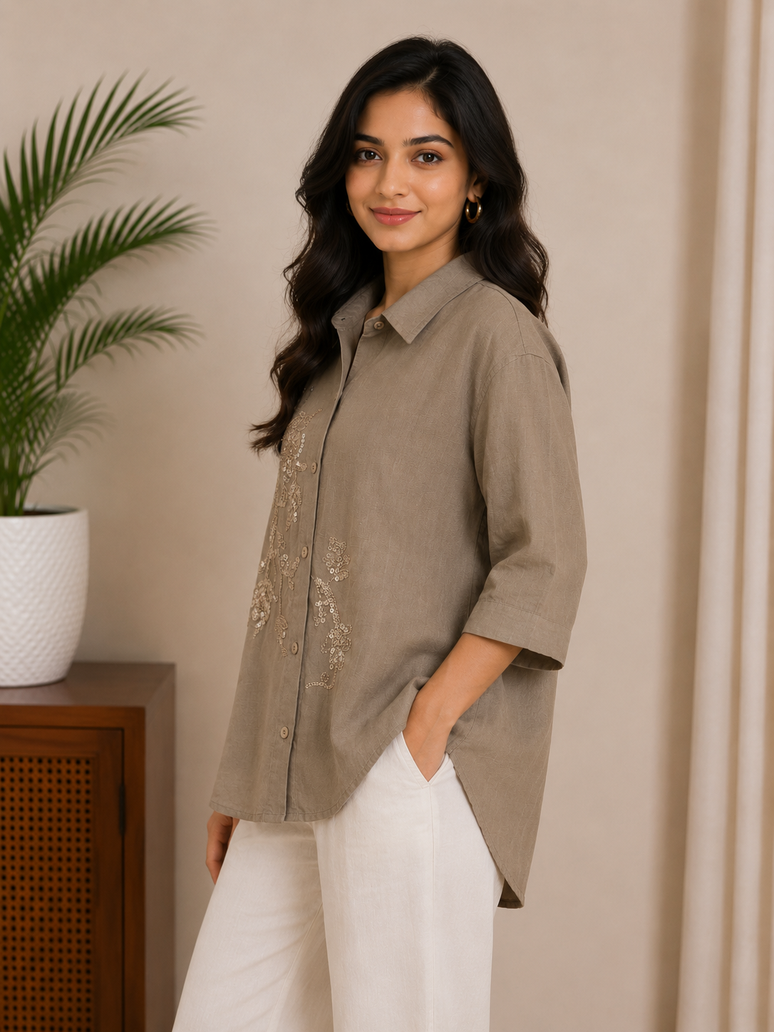 Brown Sequence Work Shirt