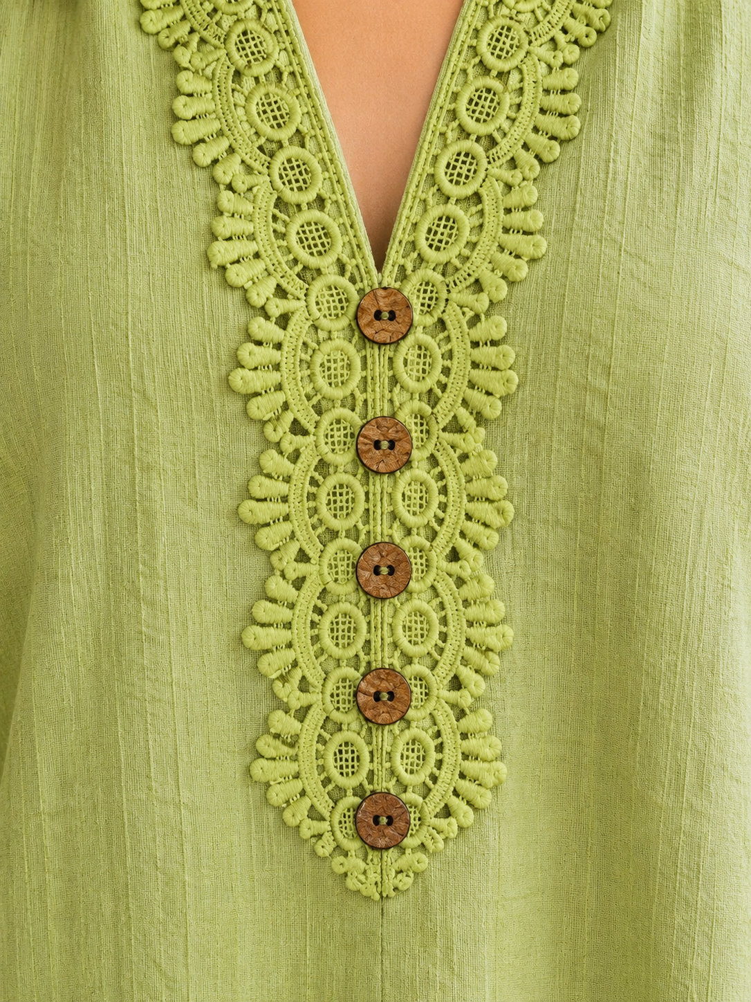 Pista Green V Neck Top