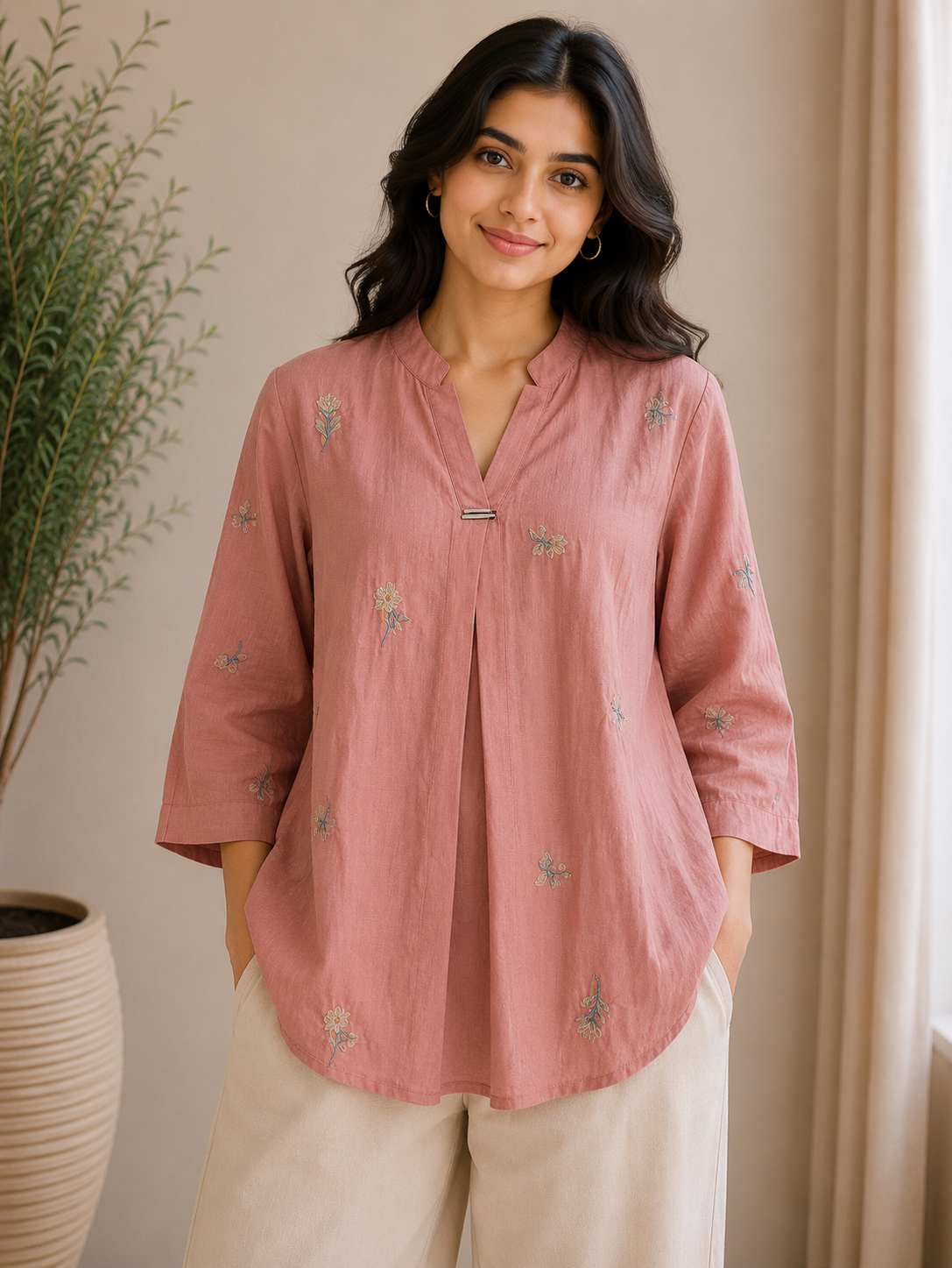 Dusty Orange Flower Top