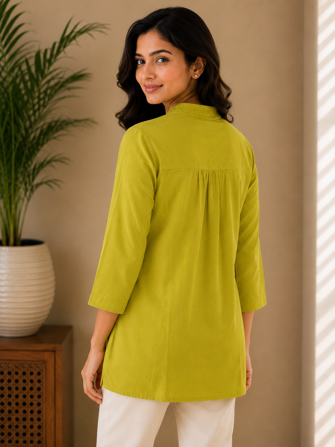 Dusty Green Embroidery Shirt