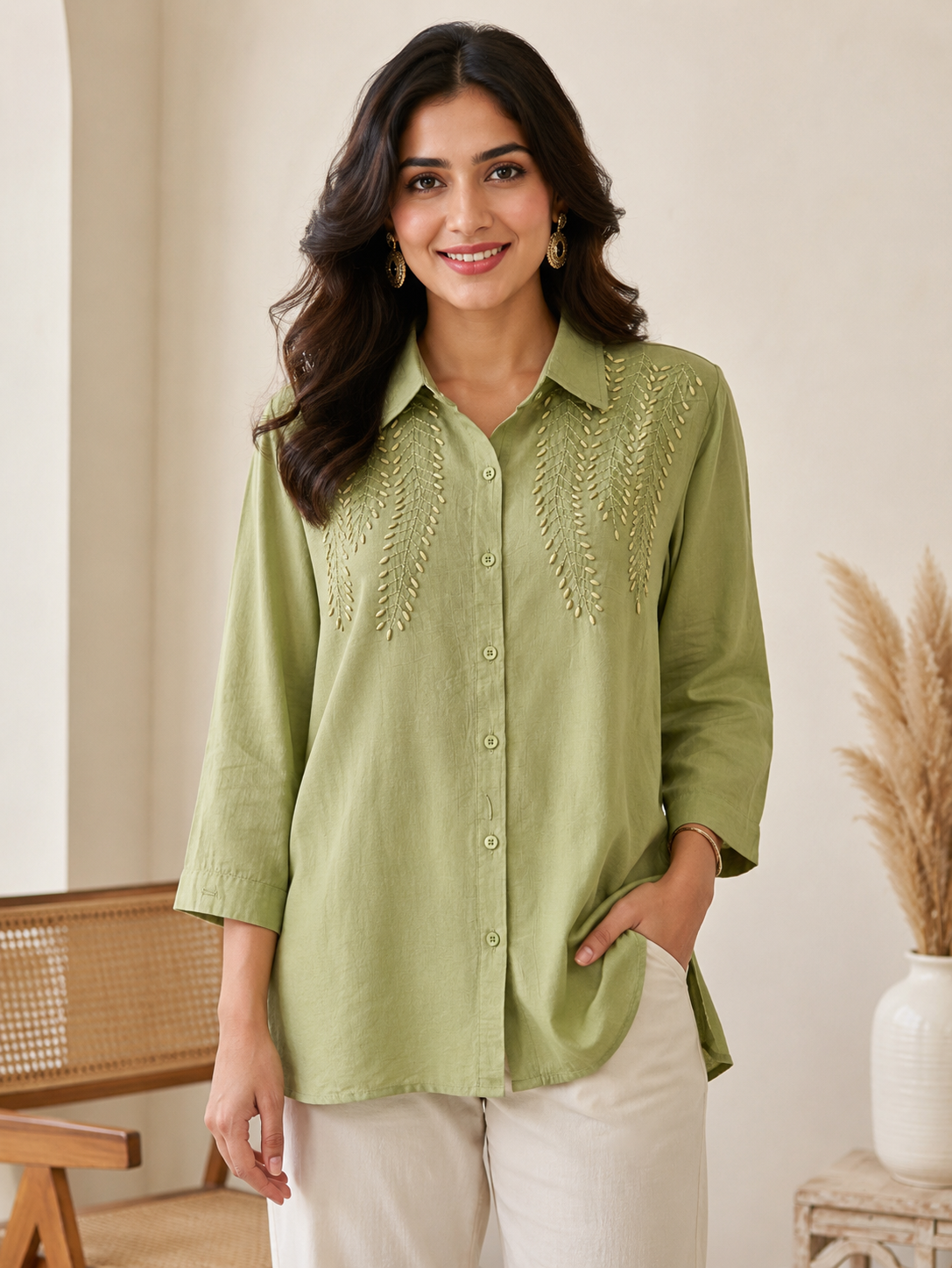 Green Pearl Work Shirt
