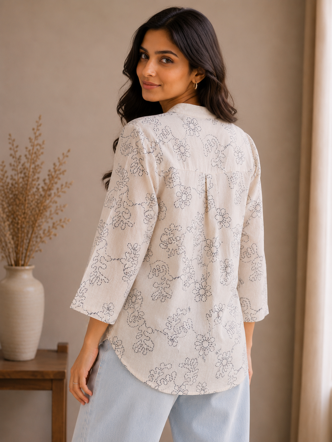 Cream Thread Work Shirt
