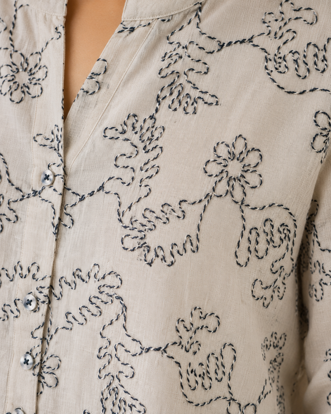 Cream Thread Work Shirt