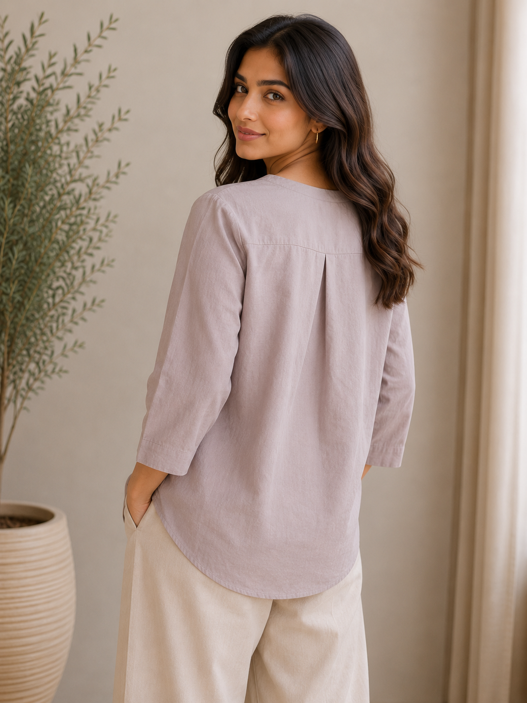 Dusty Rose Thread Embroidery Top