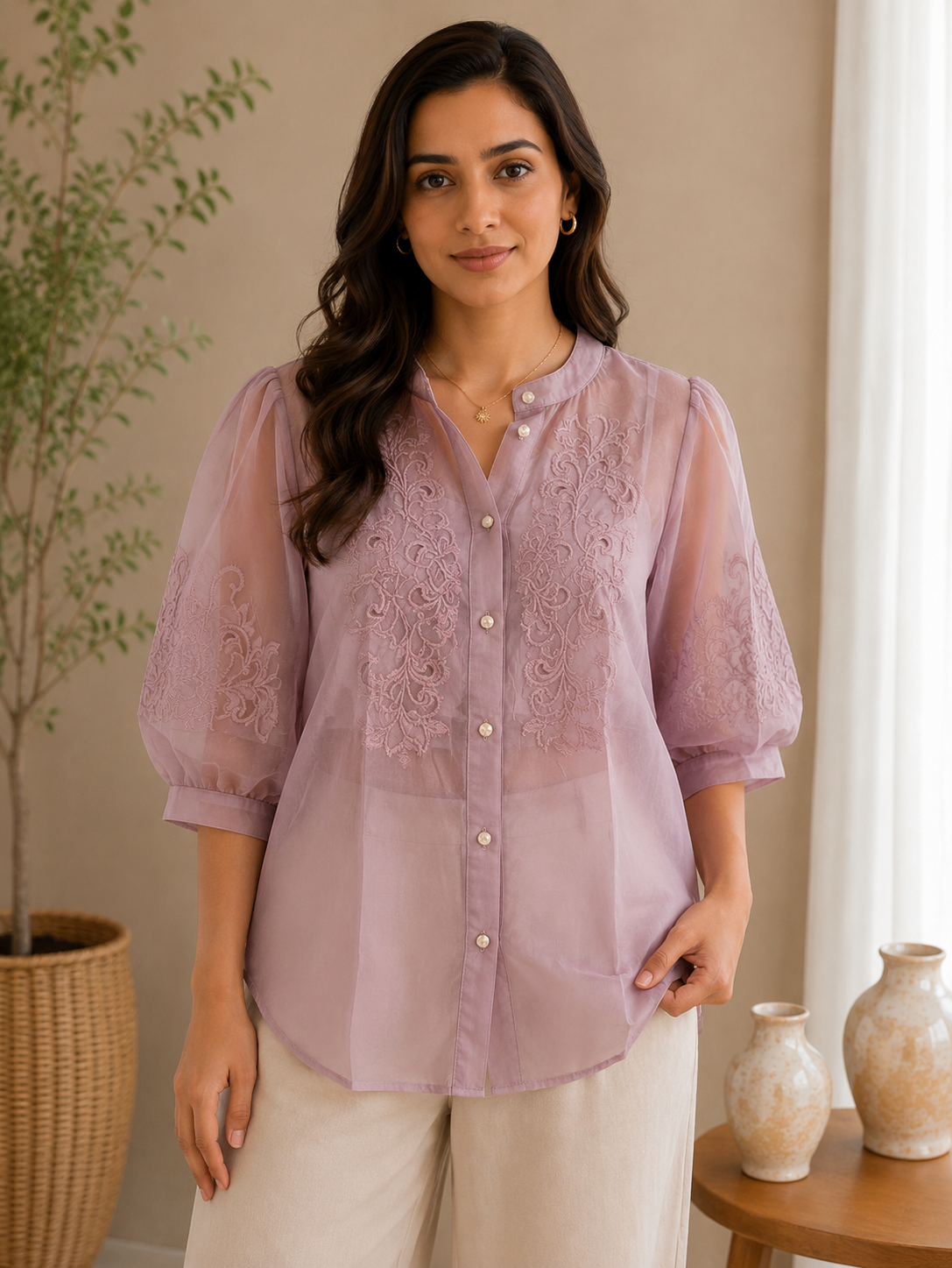 Pearl Purple Cut Work Shirt