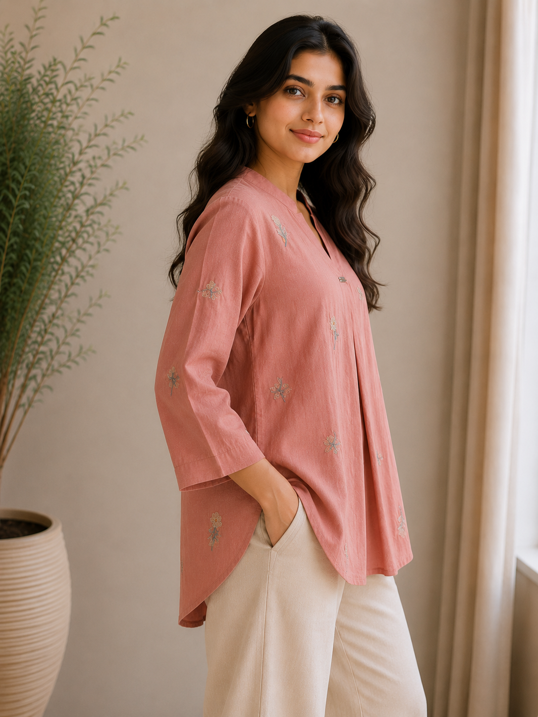 Dusty Orange Flower Top