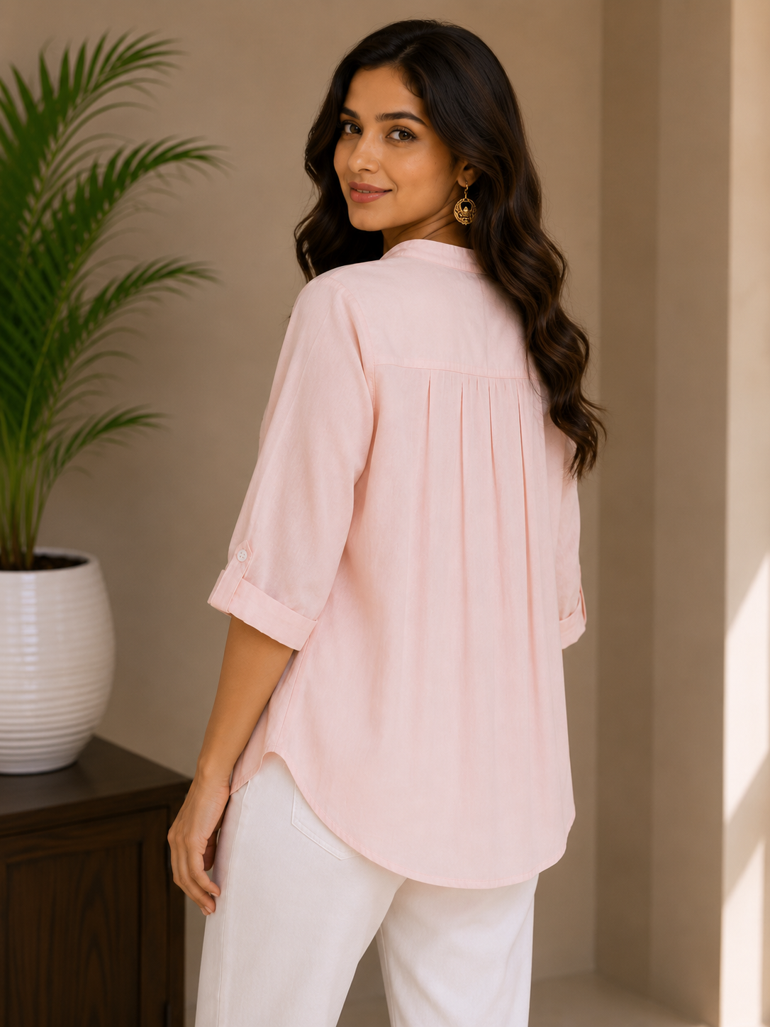Blush Pink Embroidery Shirt