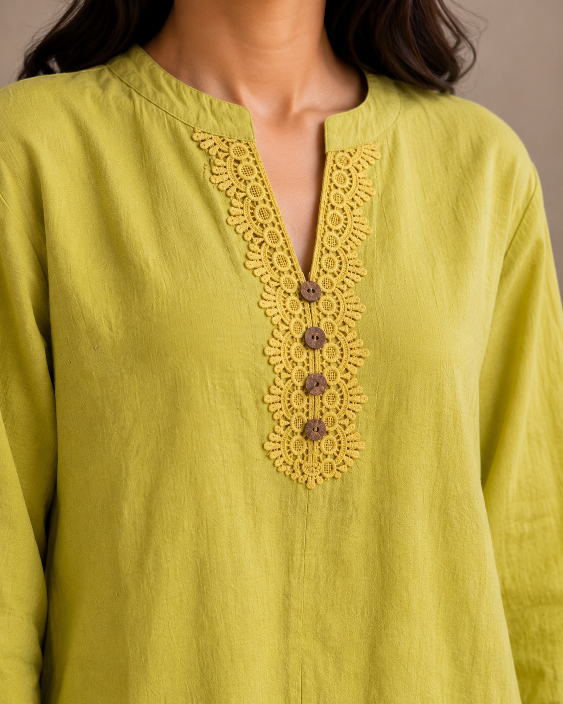 Pista Green V Neck Top