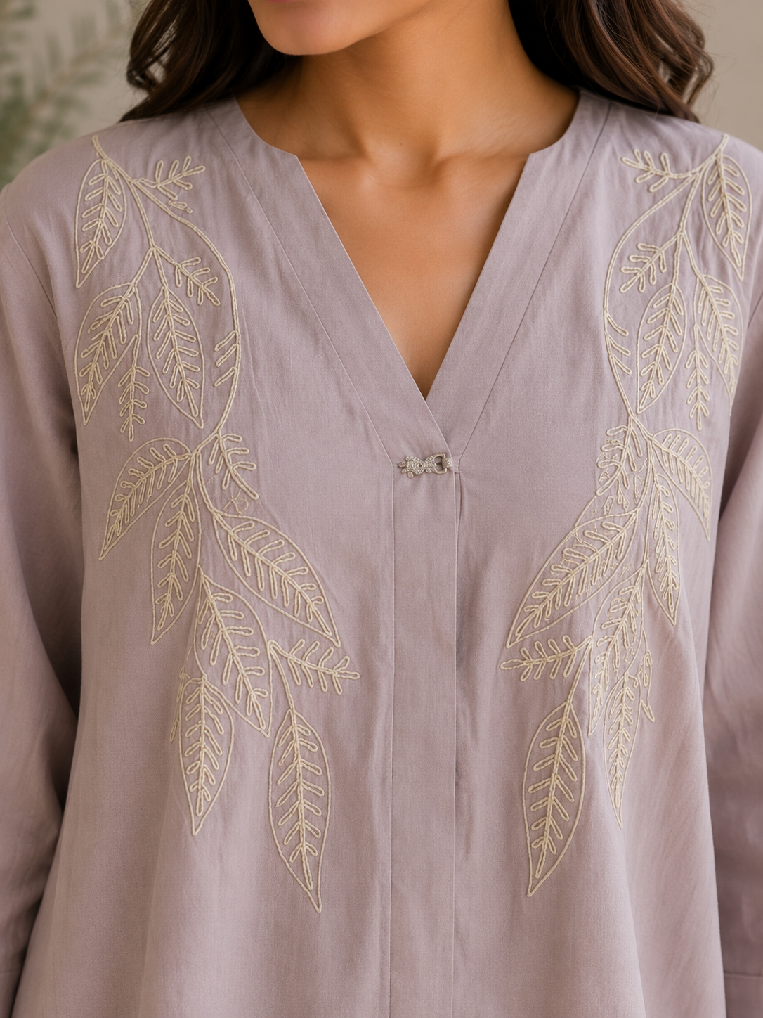 Dusty Rose Thread Embroidery Top