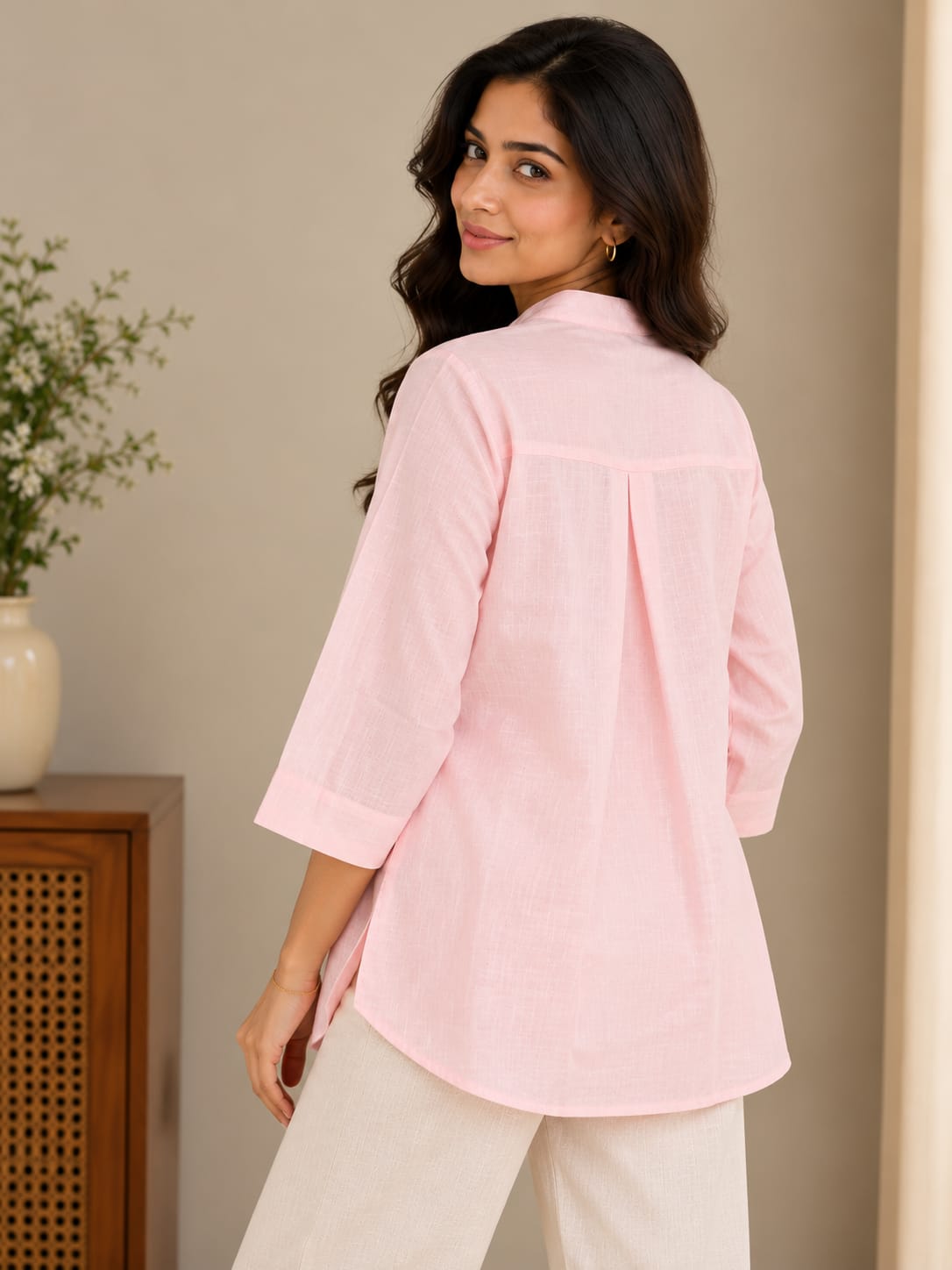 Light Pink Pearl Patch Top