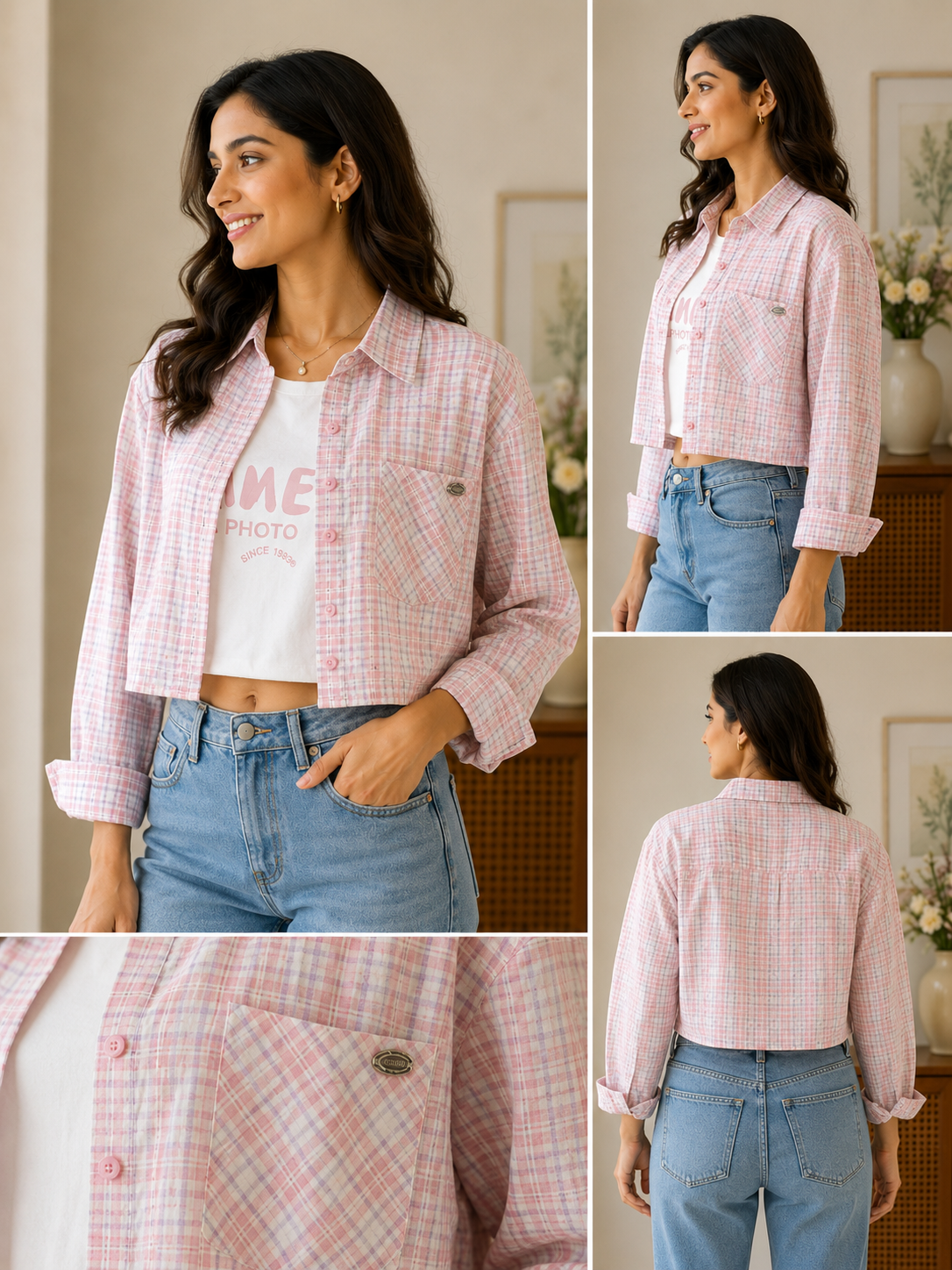 Pink checked Shirt