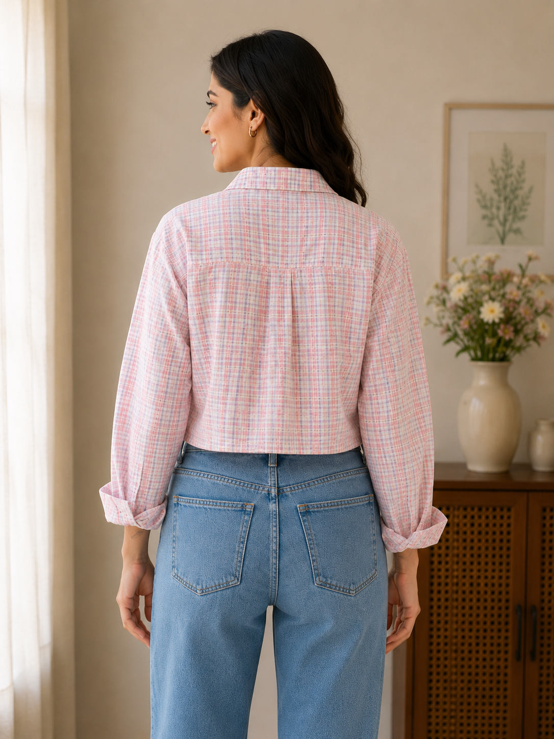 Pink checked Shirt