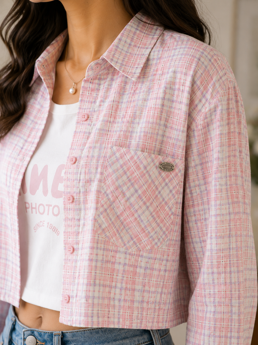 Pink checked Shirt