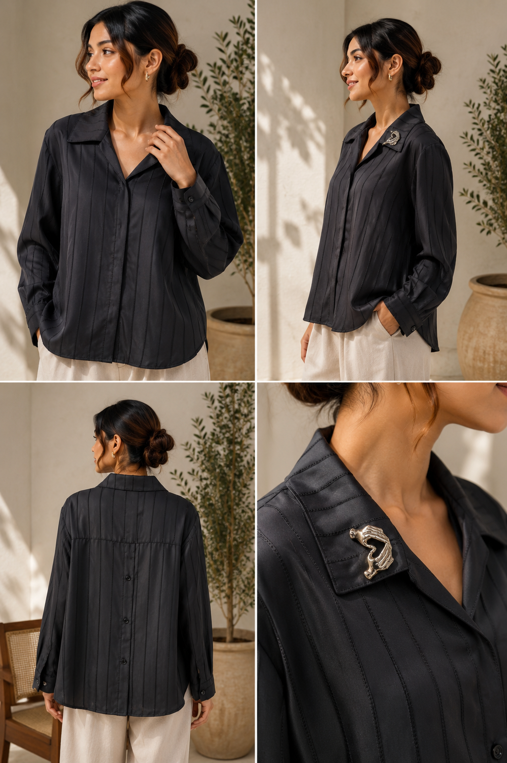 Black Satin Shirt