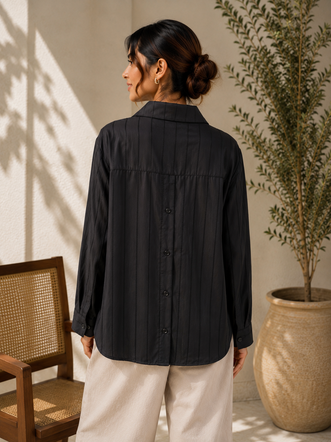 Black Satin Shirt