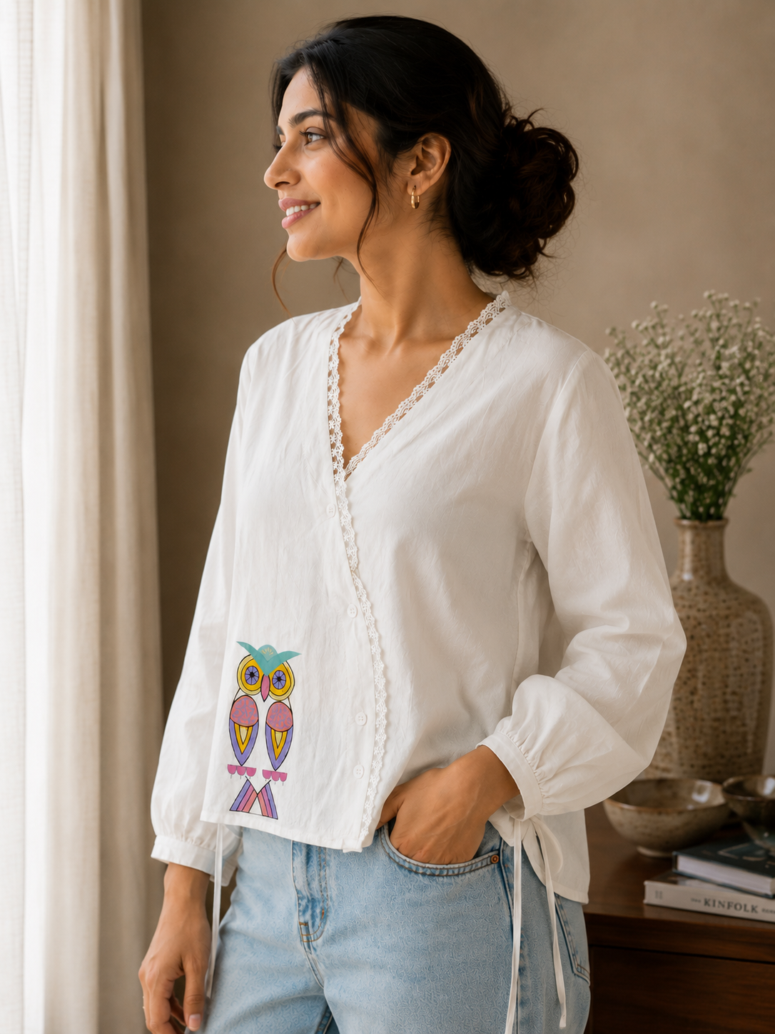 White Cross Button Shirt